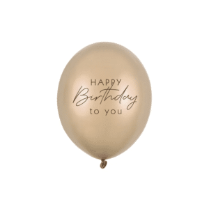 latex ballonnen 'Happy Birthday to you' - metallic cold gold