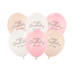 Latex ballonnen 'Happy Birthday to you' - pink mix