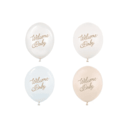 Latex ballonnen 'Welcome Baby' - mix pastelkleuren blauw/ wit - 50 stuks