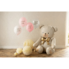 Latex ballonnen 'Welcome Baby' - mix pastelkleuren roze/ wit - sfeerfoto Latex ballonnen 'Welcome Baby' - mix pastelkleuren roze/ wit - sfeerfoto