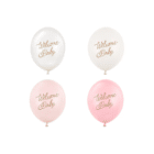 Latex ballonnen 'Welcome Baby' - mix pastelkleuren roze/ wit- 50 stuks Latex ballonnen 'Welcome Baby' - mix pastelkleuren roze/ wit- 50 stuks