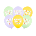Latex ballonnen 'Happy Birthday' - pastelkleuren Latex ballonnen 'Happy Birthday' - pastelkleuren