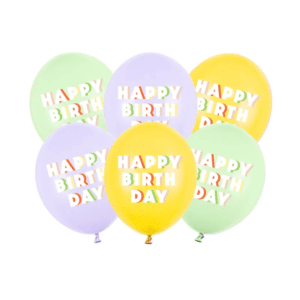 Latex ballonnen 'Happy Birthday' - pastelkleuren Latex ballonnen 'Happy Birthday' - pastelkleuren