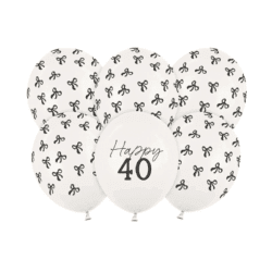 Latex ballonnen "40" of strikjes - pastel off white