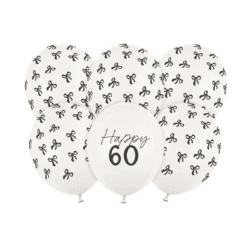 Latex ballonnen "60" of strikjes - pastel off white