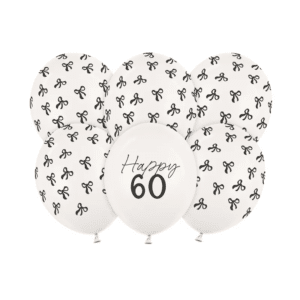 Latex ballonnen "60" of strikjes - pastel off white