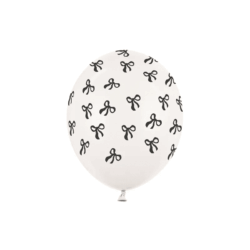Latex ballonnen met strikjes - pastel off white