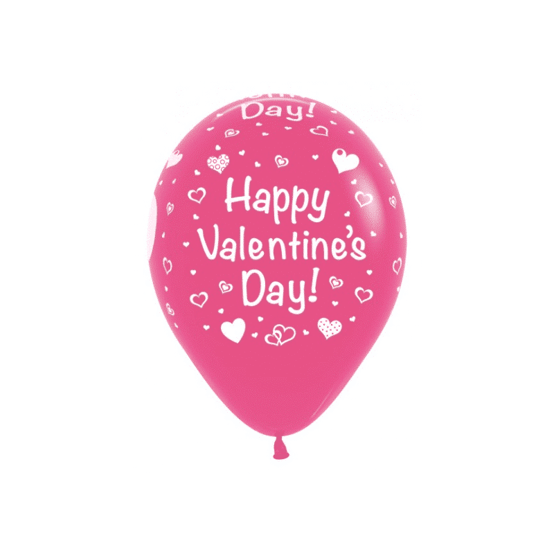 Latex ballonnen happy valentines day - hard roze Latex ballonnen happy valentines day - hard roze