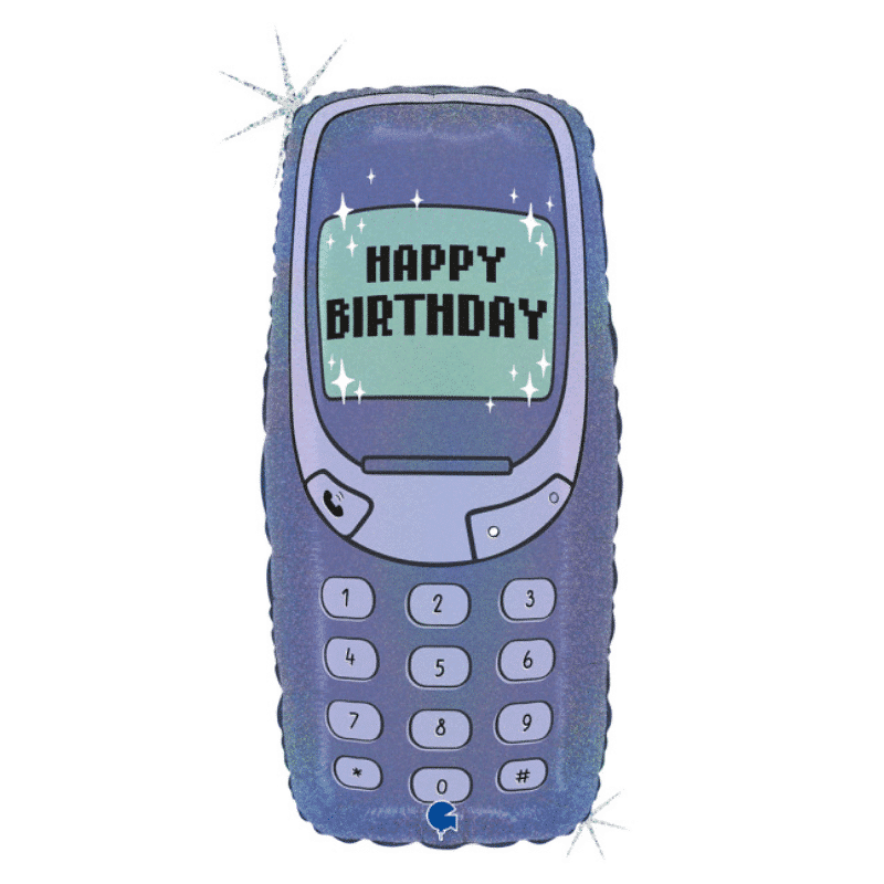 Folieballon telefoon happy birthday - 58 cm Folieballon telefoon happy birthday - 58 cm