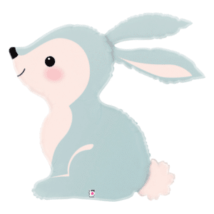 Folieballon blue bunny - 68 x 64 cm