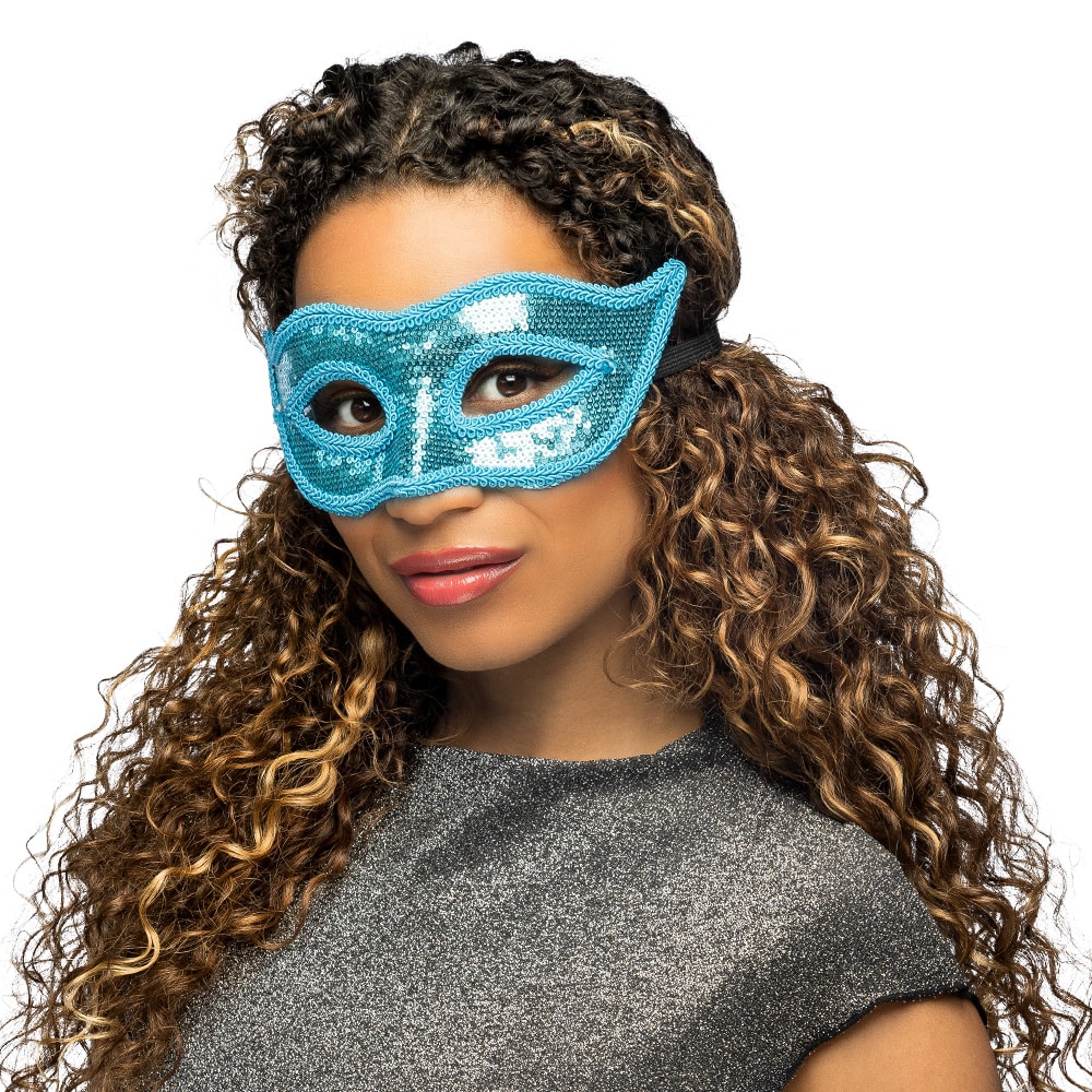 Masker Venice sequins turquoise
