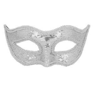 Oogmasker Venice sequins zilver