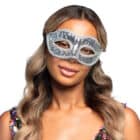 Oogmasker Venice sequins zilver Oogmasker Venice sequins zilver