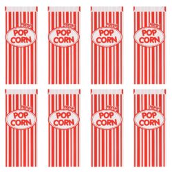 Set 8 papieren popcorn uitdeelzakjes - 30 x 13 x 8 cm