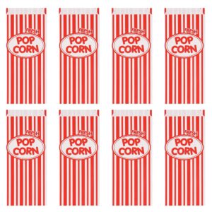 Set 8 papieren popcorn uitdeelzakjes - 30 x 13 x 8 cm