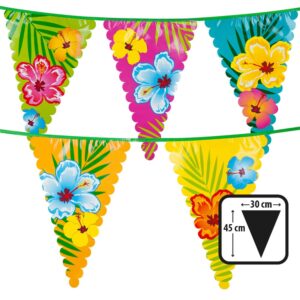 PE reuzenvlaggenlijn Hibiscus - 45 x 30 cm - 6 m