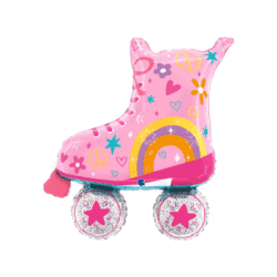 Folieballon pink roller skates 84 cm (34 inch)