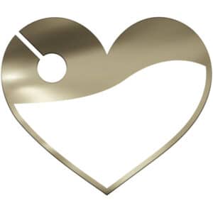 Hartvormige glasmarkers - wedding - 6 stuks