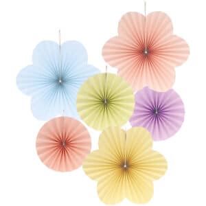 Deco fan set - dreamy pastels - 6 stuks