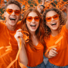 Sterren bril oranje - 1 stuks