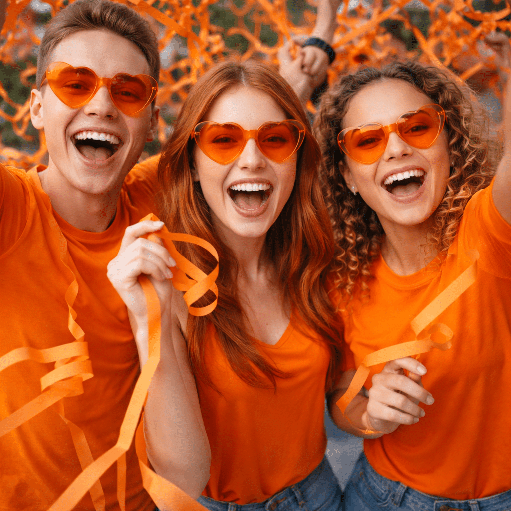 Sterren bril oranje - 1 stuks