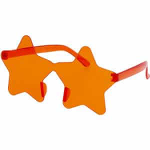 Sterren bril oranje - 1 stuks
