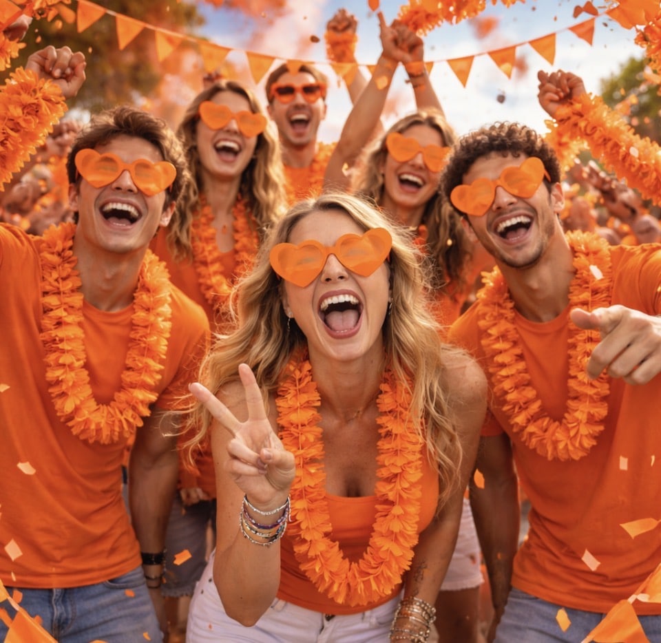 Harten bril oranje - 1 stuks