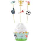 Cupcake decoratie set - fantastic football - 6 stuks