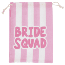 Cadeautasje - bride squad - she said yaass - roze/wit