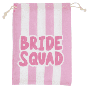 Cadeautasje - bride squad - she said yaass - roze/wit - 1 stuks
