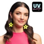Oorbellen ster neon geel - UV blacklight - 1 paar Oorbellen ster neon geel - UV blacklight - 1 paar