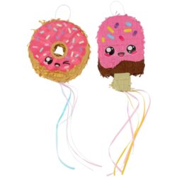 Mini pinãta set - donut & ijsje - 2 stuks Mini pinãta set - donut & ijsje - 2 stuks