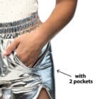 Hotpants shiny Zilver maat L/XL