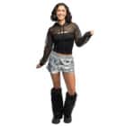 Hotpants shiny Zilver maat L/XL