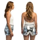 Hotpants shiny Zilver maat L/XL