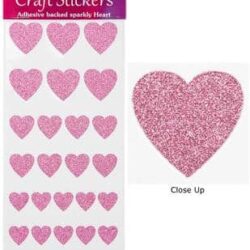Stickers Glitter Hartjes Licht Roze Assorti (per vel) Stickers Glitter Hartjes Licht Roze Assorti (per vel)