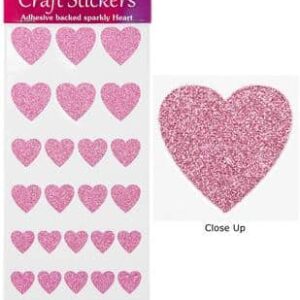 Stickers Glitter Hartjes Licht Roze Assorti (per vel) Stickers Glitter Hartjes Licht Roze Assorti (per vel)