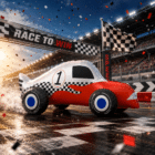 Staande folieballon raceauto mix 90 x 34 cm - 1 stuks