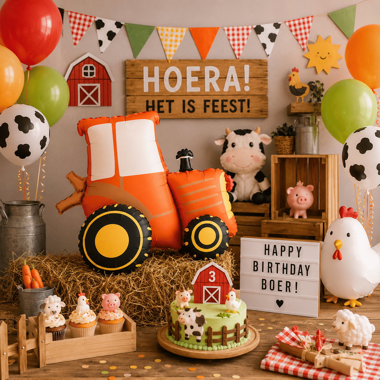 Staande folieballon tractor 72 x 63,5 cm - 1 stuks Staande folieballon tractor 72 x 63,5 cm - 1 stuks