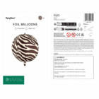 Folieballon rond zebra print 50 cm - 1 stuks Folieballon rond zebra print 50 cm - 1 stuks