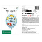 Folieballon happy birthday racing lichtblauw 35 x 35 cm - 1 stuks