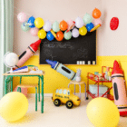 Folieballon krijtje blauw 23 x 104 cm - 1 stuks Folieballon krijtje blauw 23 x 104 cm - 1 stuks