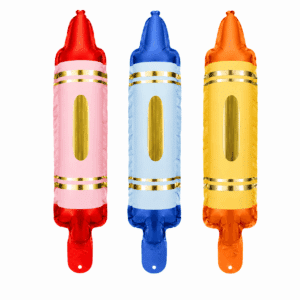 Folieballonnen krijtjes mix 7 x 30 cm - 1 set a 3 stuks Folieballonnen krijtjes mix 7 x 30 cm - 1 set a 3 stuks