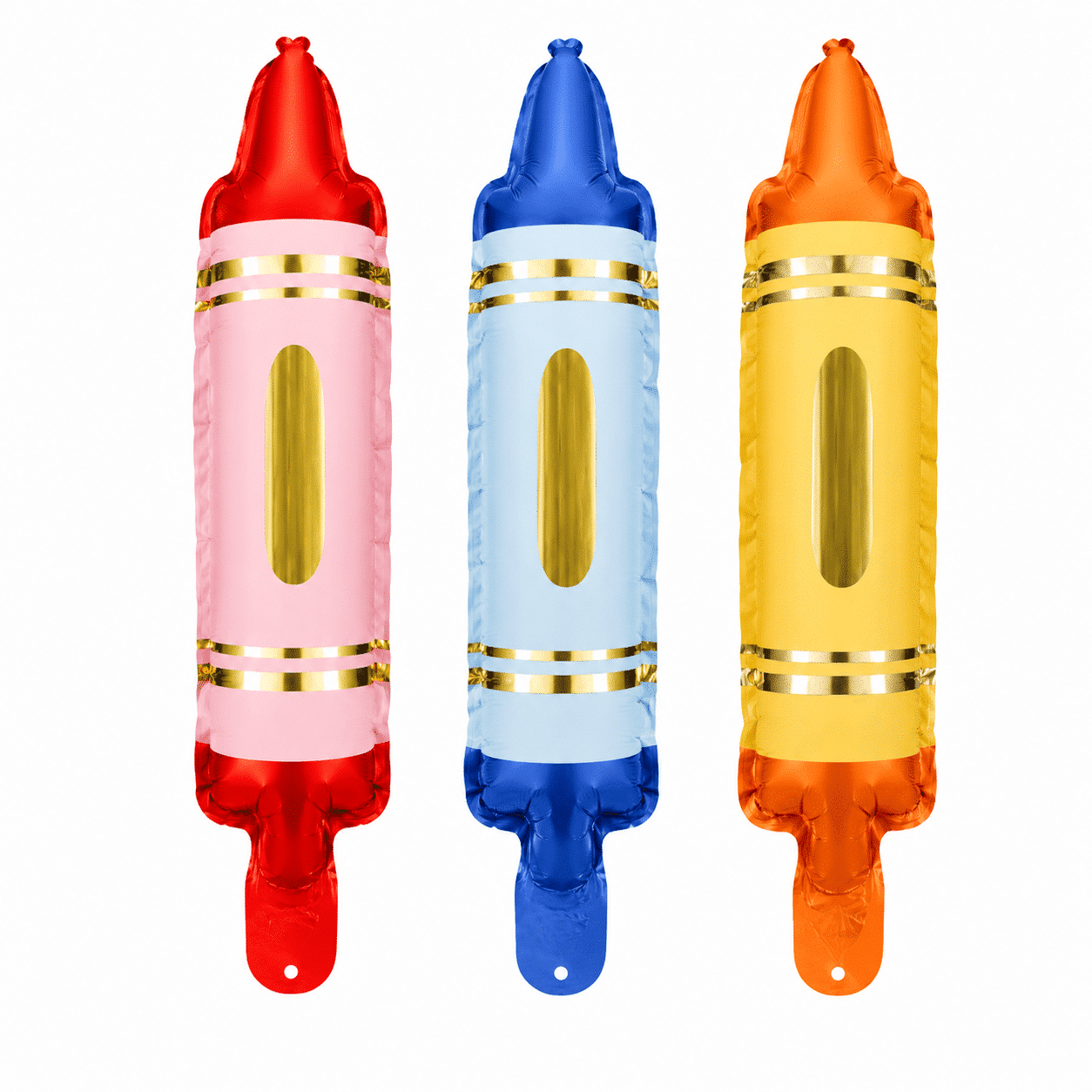 Folieballonnen krijtjes mix 7 x 30 cm - 1 set a 3 stuks Folieballonnen krijtjes mix 7 x 30 cm - 1 set a 3 stuks