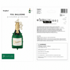 Folieballon champagnefles donkergroen 34 x 93 cm - 1 stuks Folieballon champagnefles donkergroen 34 x 93 cm - 1 stuks