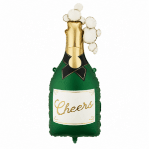 Folieballon champagnefles donkergroen 34 x 93 cm - 1 stuks