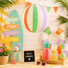 Folieballon Strandbal strepen mix 75 cm - 1 stuks Folieballon Strandbal strepen mix 75 cm - 1 stuks