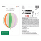 Folieballon Strandbal strepen mix 75 cm - 1 stuks Folieballon Strandbal strepen mix 75 cm - 1 stuks