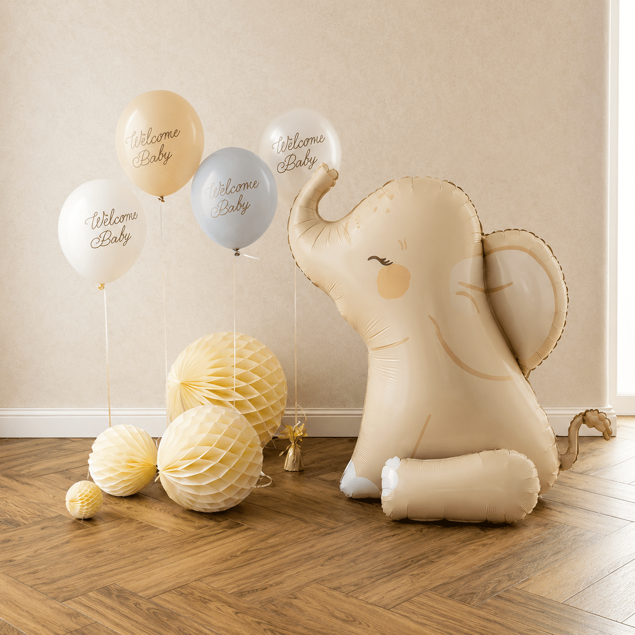 Folieballon olifant beige 84 x 90 cm- 1 stuks Folieballon olifant beige 84 x 90 cm- 1 stuks
