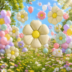 Folieballonnen madeliefjes crème 65 cm – 4 stuks Folieballonnen madeliefjes crème 65 cm – 4 stuks